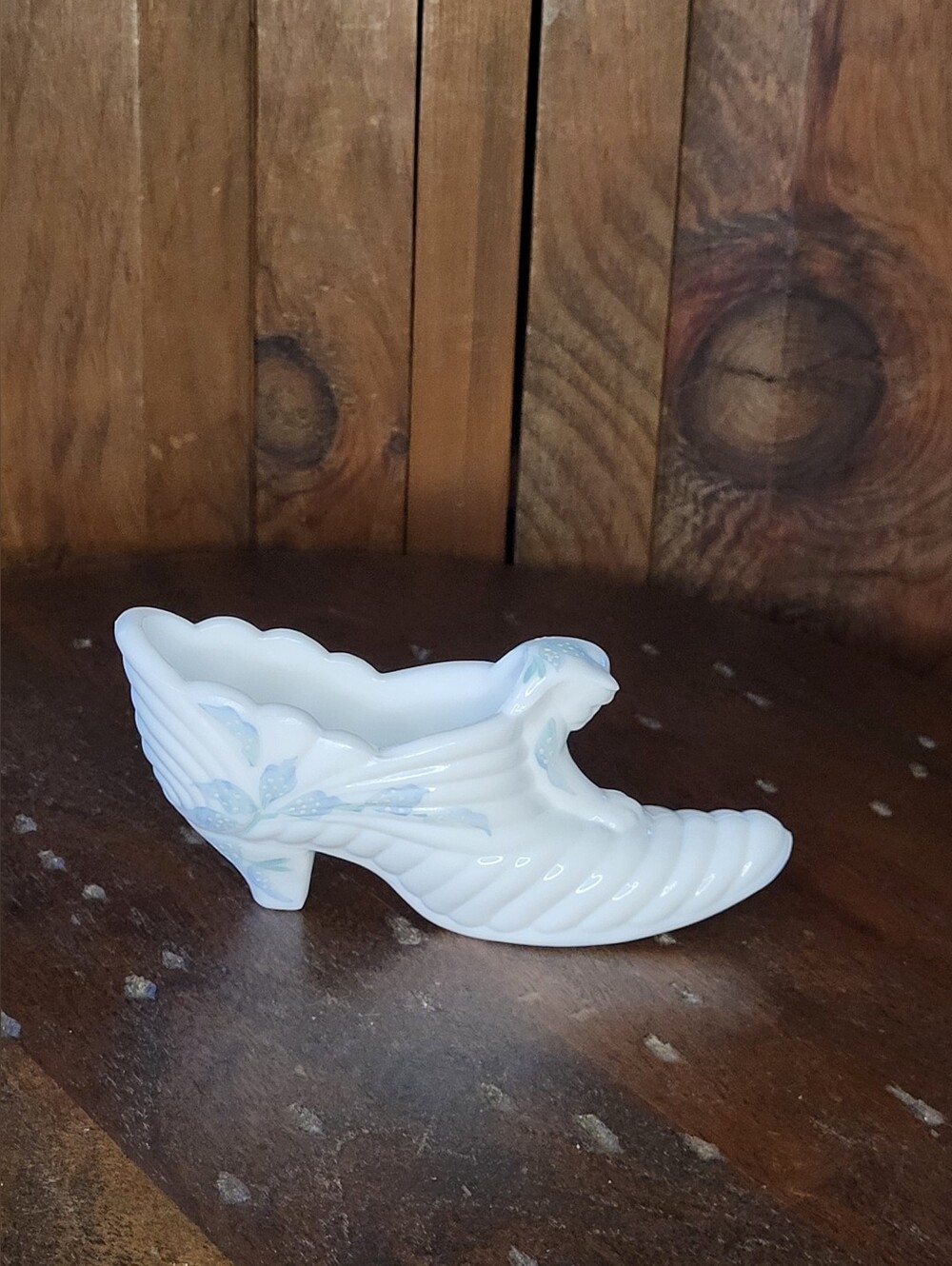 Fenton Painted Glass Shoe